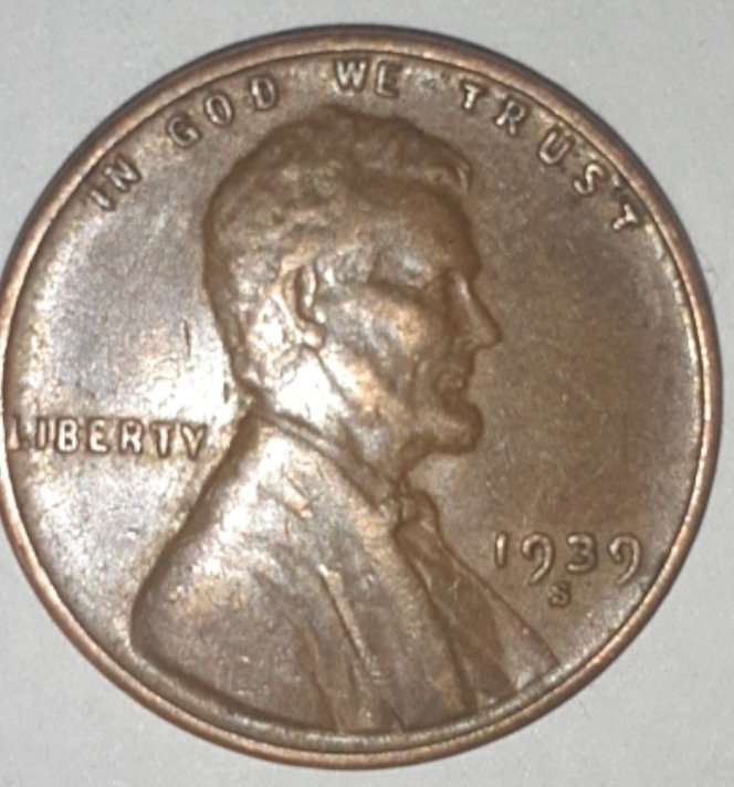1939-S-Penny--With-Cut-On-Face